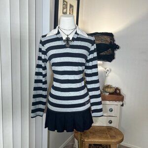 2000s Gyaru Hello Kitty Rugby Top